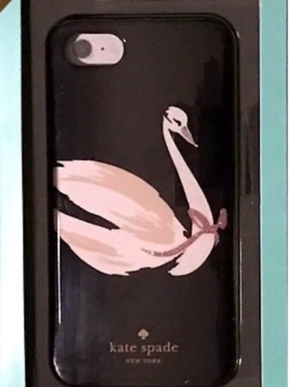 Kate Spade Swan Around iPhone Hybrid Hardshell 7 Plus Case New! Pink Black